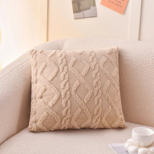 Velvet Cushion Cover Short Plush Pillowcase Home Party Soft Square Faux Fur Nordic Aesthetic
