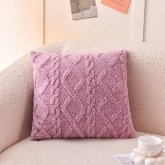 Velvet Cushion Cover Short Plush Pillowcase Home Party Soft Square Faux Fur Nordic Aesthetic